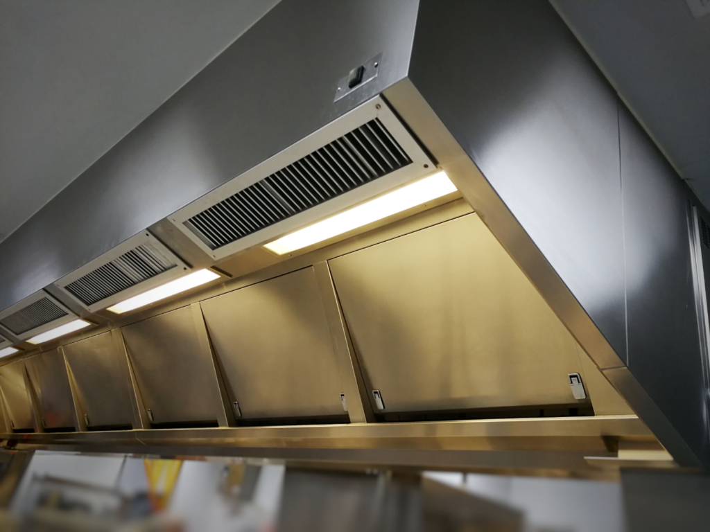 how exhaust system and fire system work while setting up commercial kitchen