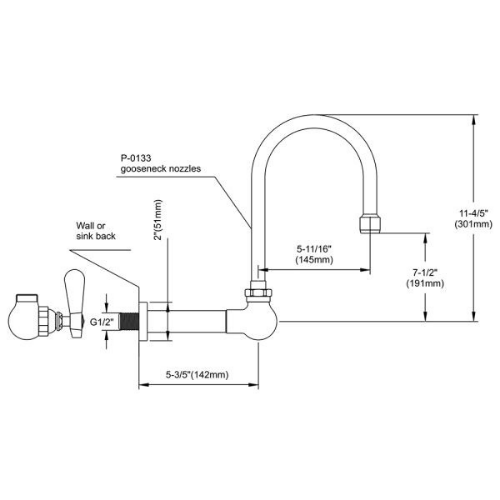 Single Pantry Faucet Model 9817-P3 - Image 2