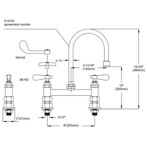 Double Pantry Faucet Model 9813-P3, 9813UK-P3, 9813EU-P3 - Image 2