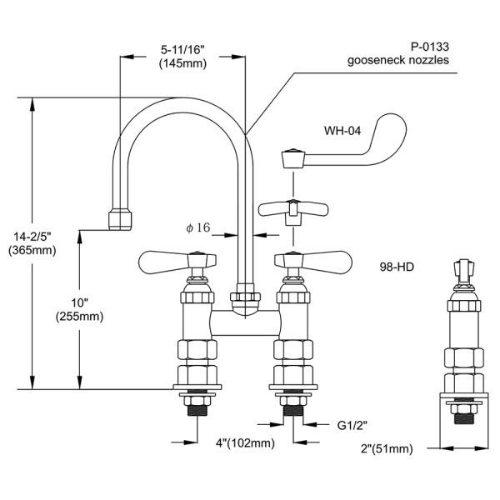 Double Pantry Faucet Model 9815-P3 - Image 2