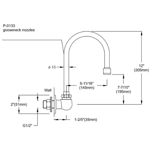 Single Lever Faucet Model 9808-P3 - Image 2