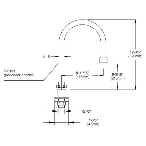 Single Pantry Faucet Model 9823-P3 - Image 2
