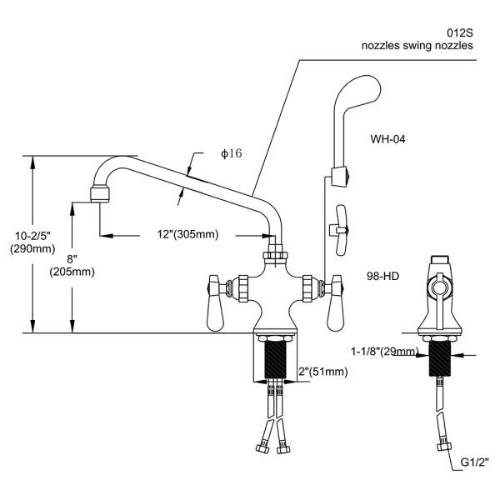 Double Pantry Faucet Model 9816-12 - Image 2