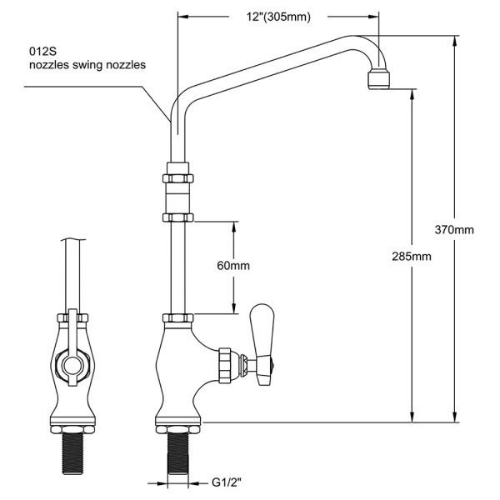 Single Lever Faucet Model 9812-12-AH - Image 2