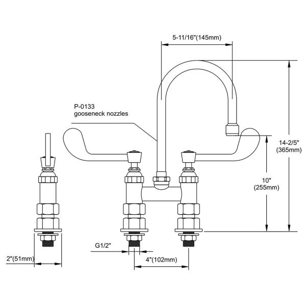 Deck Mixing Faucet 9805-P3 - Image 2