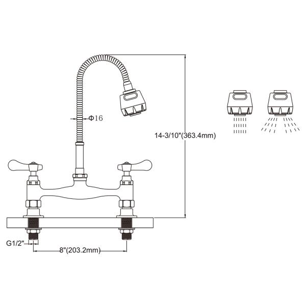 Deck-mounted Faucet 8800-S1-SH - Image 2