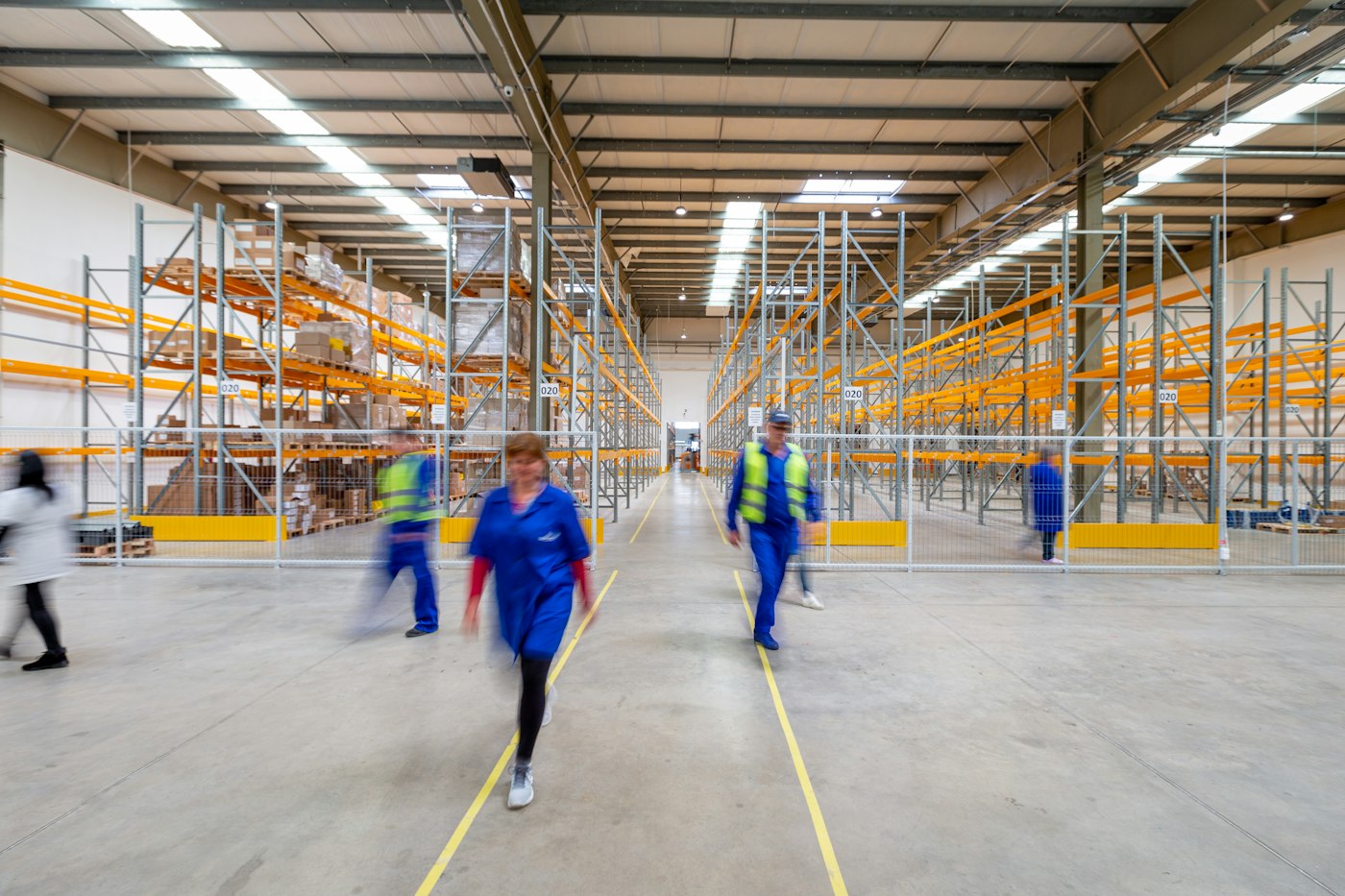 Industrial warehouse aisle