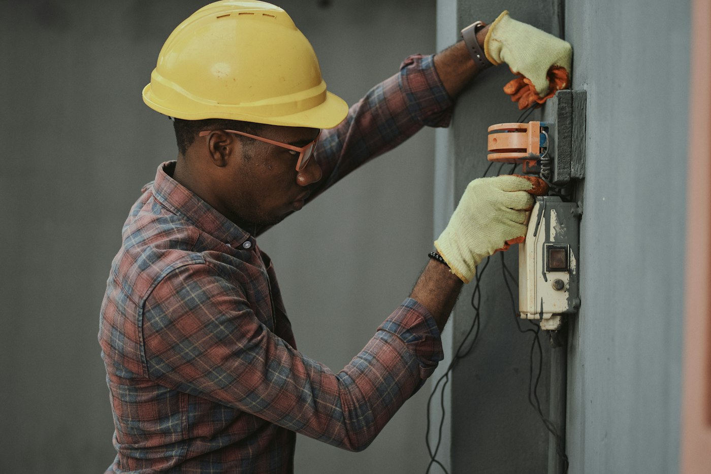Technician performing maintenance