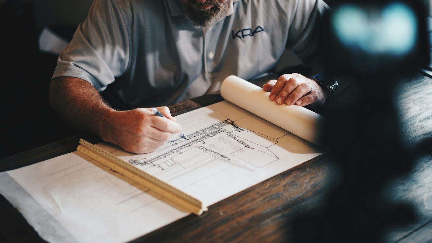 Architect preparing a drawing